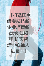 打造国家级专精特新企业培育新高地 仁和里·杭实智造中心盛大启幕！
