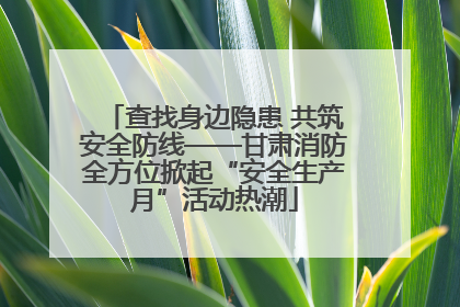 查找身边隐患 共筑安全防线——甘肃消防全方位掀起“安全生产月”活动热潮