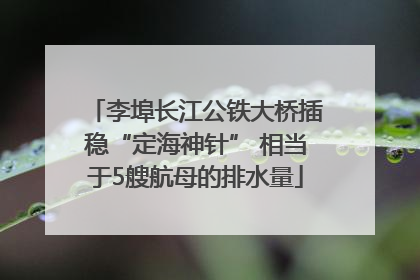 李埠长江公铁大桥插稳“定海神针” 相当于5艘航母的排水量