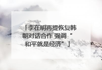 李在明再提恢复韩朝对话合作 强调“和平就是经济”