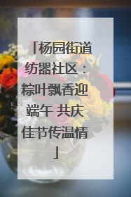 杨园街道纺器社区：粽叶飘香迎端午 共庆佳节传温情