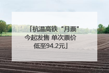 杭温高铁“月票”今起发售 单次票价低至94.2元