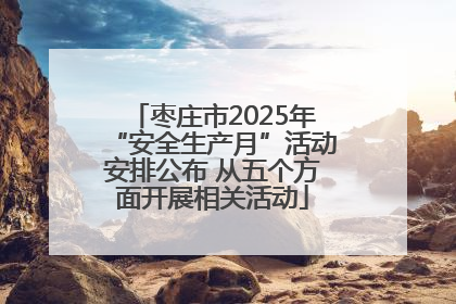 枣庄市2025年“安全生产月”活动安排公布 从五个方面开展相关活动