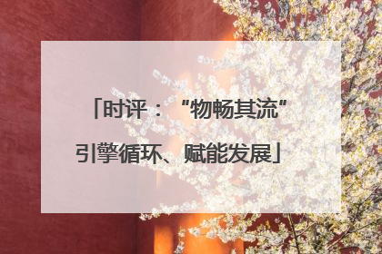 时评：“物畅其流”引擎循环、赋能发展