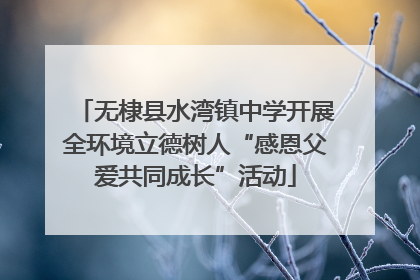 无棣县水湾镇中学开展全环境立德树人“感恩父爱共同成长”活动