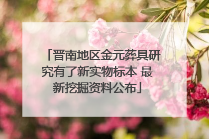 晋南地区金元葬具研究有了新实物标本 最新挖掘资料公布