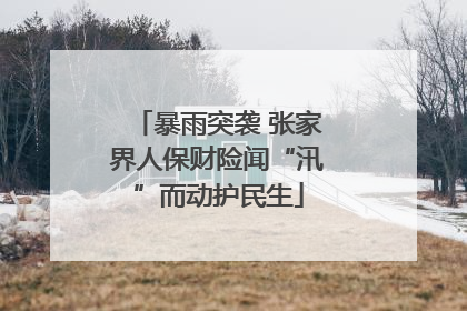 暴雨突袭 张家界人保财险闻“汛”而动护民生