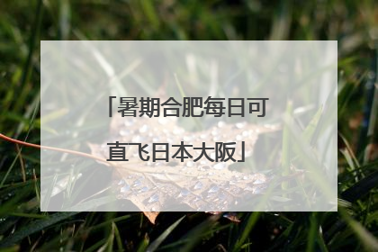 暑期合肥每日可直飞日本大阪