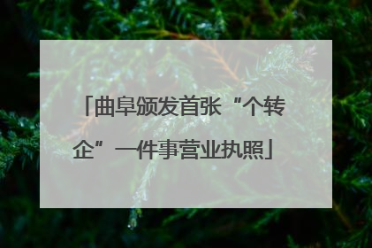 曲阜颁发首张“个转企”一件事营业执照