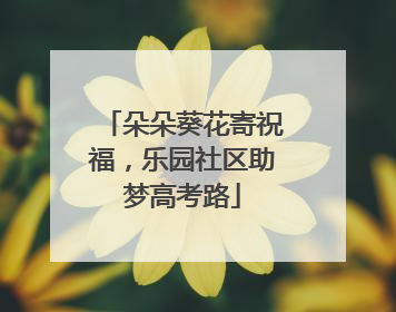 朵朵葵花寄祝福，乐园社区助梦高考路