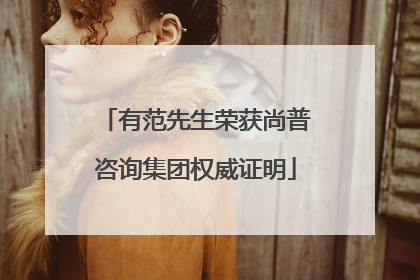有范先生荣获尚普咨询集团权威证明