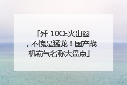 歼-10CE火出圈，不愧是猛龙！国产战机霸气名称大盘点