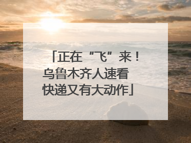正在“飞”来！乌鲁木齐人速看 快递又有大动作