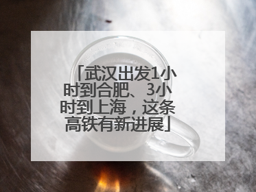 武汉出发1小时到合肥、3小时到上海，这条高铁有新进展