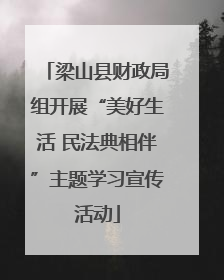 梁山县财政局组开展“美好生活 民法典相伴”主题学习宣传活动