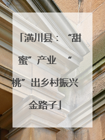 潢川县：“甜蜜”产业  “桃”出乡村振兴金路子