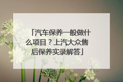 汽车保养一般做什么项目？上汽大众售后保养实录解答