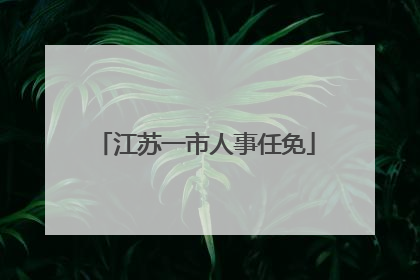 江苏一市人事任免