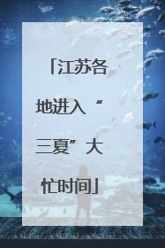 江苏各地进入“三夏”大忙时间
