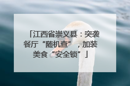 江西省崇义县：突袭餐厅“随机查”，加装美食“安全锁”