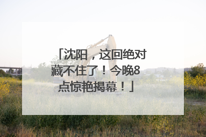 沈阳，这回绝对藏不住了！今晚8点惊艳揭幕！