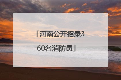 河南公开招录360名消防员