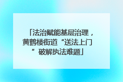 法治赋能基层治理，黄鹤楼街道“送法上门”破解执法难题