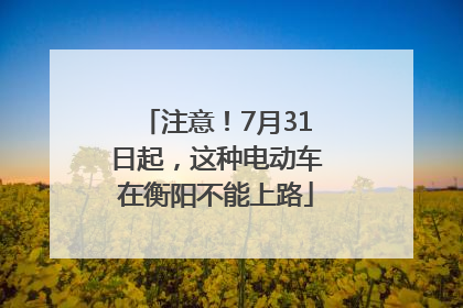 注意！7月31日起，这种电动车在衡阳不能上路