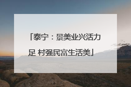 泰宁：景美业兴活力足 村强民富生活美