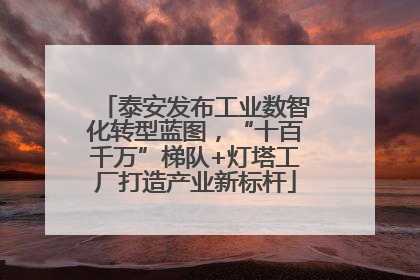 泰安发布工业数智化转型蓝图，“十百千万”梯队+灯塔工厂打造产业新标杆