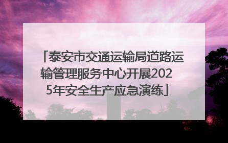 泰安市交通运输局道路运输管理服务中心开展2025年安全生产应急演练