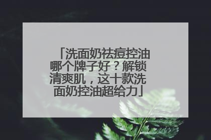 洗面奶祛痘控油哪个牌子好？解锁清爽肌，这十款洗面奶控油超给力