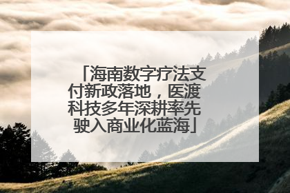 海南数字疗法支付新政落地，医渡科技多年深耕率先驶入商业化蓝海