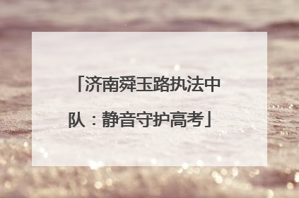 济南舜玉路执法中队：静音守护高考