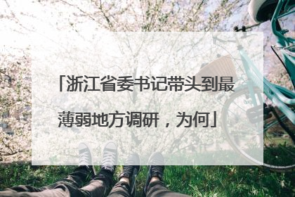 浙江省委书记带头到最薄弱地方调研，为何