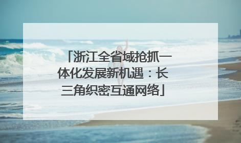 浙江全省域抢抓一体化发展新机遇：长三角织密互通网络