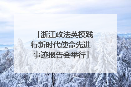 浙江政法英模践行新时代使命先进事迹报告会举行