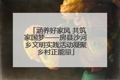 涵养好家风 共筑家国梦——房县沙河乡文明实践活动凝聚乡村正能量