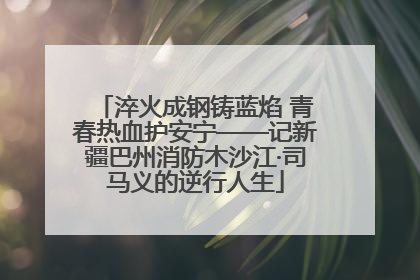 淬火成钢铸蓝焰 青春热血护安宁——记新疆巴州消防木沙江·司马义的逆行人生