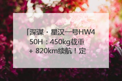 深谋・星汉一号HW450H：450kg载重+ 820km续航！定义低空运力新标准