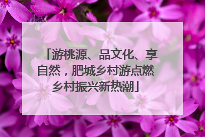 游桃源、品文化、享自然，肥城乡村游点燃乡村振兴新热潮