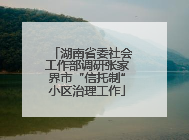 湖南省委社会工作部调研张家界市“信托制”小区治理工作