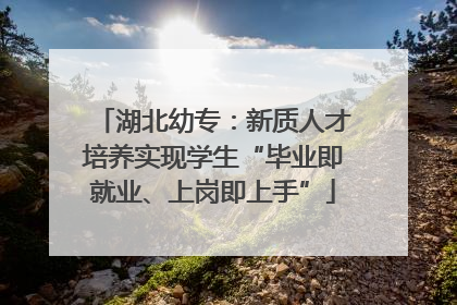 湖北幼专：新质人才培养实现学生“毕业即就业、上岗即上手”