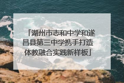 湖州市志和中学和遂昌县第三中学携手打造体教融合实践新样板