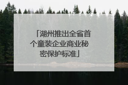 湖州推出全省首个童装企业商业秘密保护标准