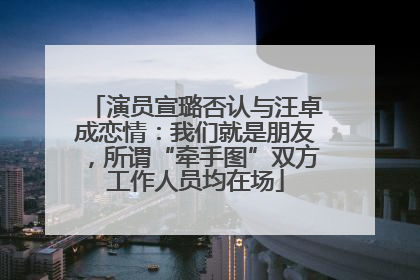 演员宣璐否认与汪卓成恋情：我们就是朋友，所谓“牵手图”双方工作人员均在场