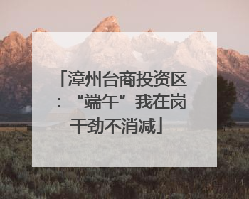 漳州台商投资区：“端午”我在岗 干劲不消减