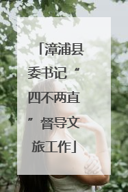 漳浦县委书记“四不两直”督导文旅工作