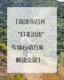 菏泽市召开“打非治违”专项行动方案解读会议