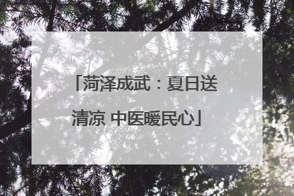 菏泽成武：夏日送清凉 中医暖民心
